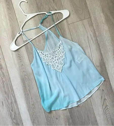 In Bloom Tank Top lace ombre crop womens Blue (small) lingerie sleep lounge