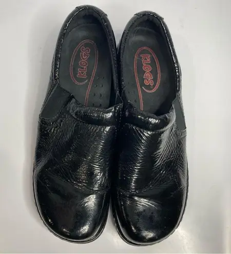 Klogs black patent Leather clogs size 10