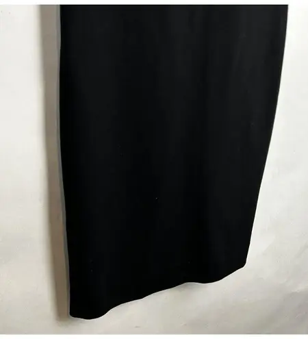 MM.LaFleur size 0 classic black sheath dress split neck career office work wear