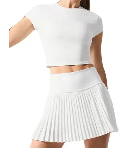 Alo Yoga Grand Slam Tennis Skirt White Size XXS Black
