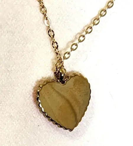 Minimalist 18k Gold Plated Steel Red Crystal Heart Pendant with Chain New