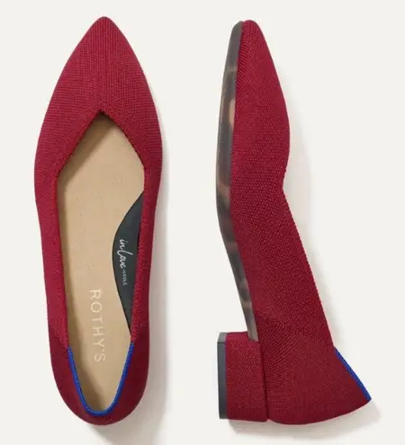 Rothy's Women The High Point Autumn RedKnit Heels Size 8 W8 Business Casual