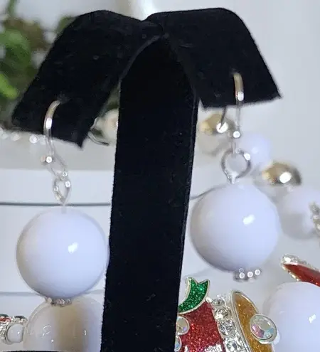 Christmas Winter Necklace with Earrings Set New Silver