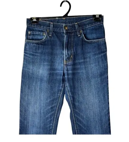 Edwin Jeans Women 29 Blue Medium Wash Distressed Japanese Denim Straight Leg 402