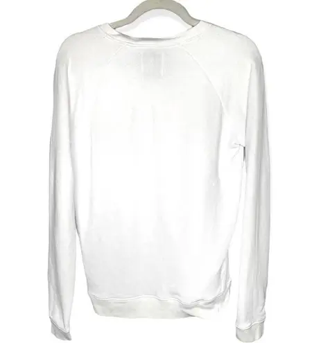 Zoe Karssen Poisoned Lovers Long Sleeve Graphic Sweater Medium White Crewneck