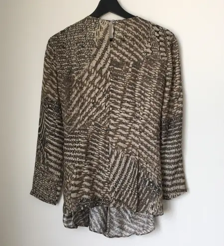 Lafayette 148 Animal Print Silk Blouse