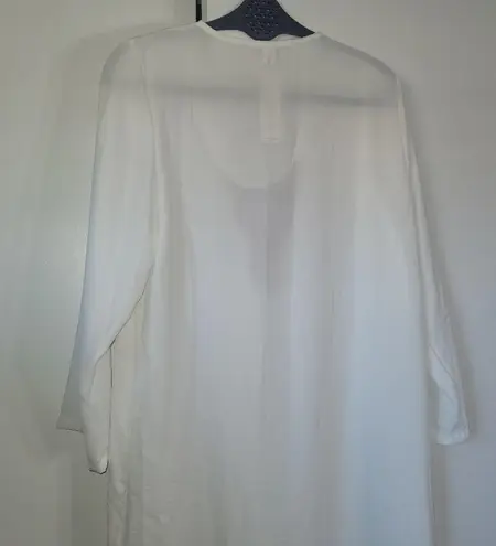 Order Plus  White Sheer Caftan with Necklace Print Detail NWOT - Image 6