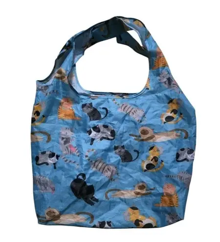 Bee Green Cats Bag Reusable Foldable Shopping Tote Kitty Cat Meow Cute Kitties