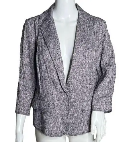 J.Jill  Blazer Womens 10 Marled Purple Tweed Preppy Casual Office Business Work