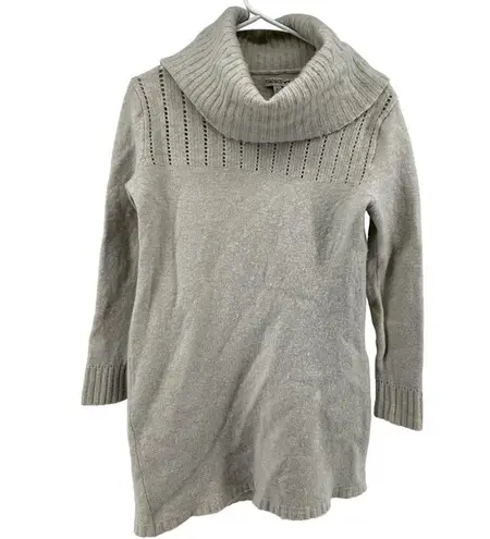 Toad & Co Chelsea II Turtleneck Sweater Dress Shift Mini Eyelet Wool White Large