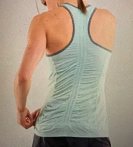 Lululemon  Mint and Gray Striped Tank Top