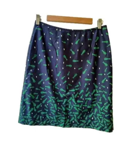 Essaye Surface Art Australian navy green Siamese cat print mini circle skirt XS