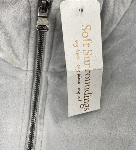 Soft Surroundings Auberon Mini Dress Coziest Zip Up Tunic Pullover Silver NEW S