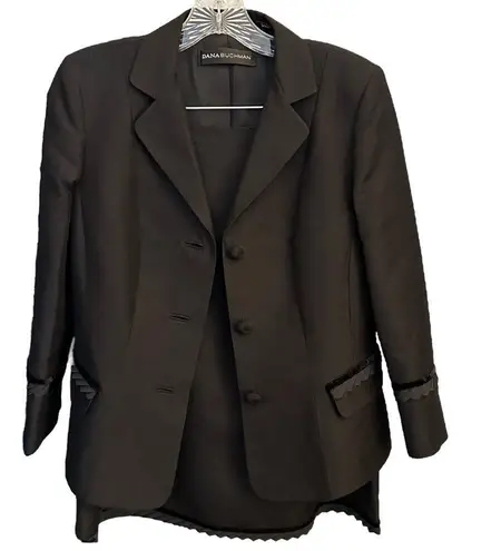 Dana Buchman Black Silk Lined Cropped Dress Blazer Size 4