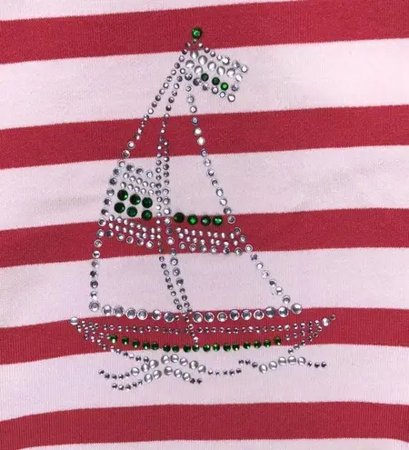 Alfred Dunner Size 18 Stripe w/ Sailboat Embellishment Snap Button Knit Jacket