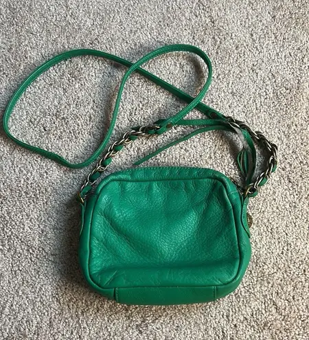 Elliott Lucca Emerald Green Pebbled Leather Crossbody Purse