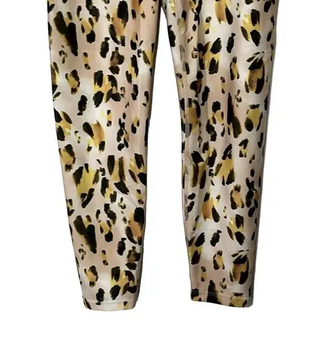 Carbon 38 Womens High Rise 7/8 Legging Watercolor Leopard Pull On Size Small