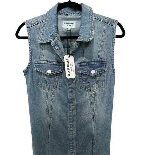 Velvet Heart DENIM DRESS Sleeveless, western maxi dress Size M