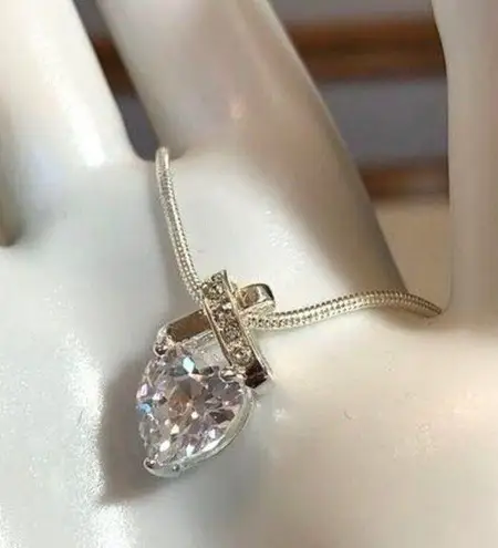 Swarovski Elements Infinity Heart Pendant on Silver Chain Necklace