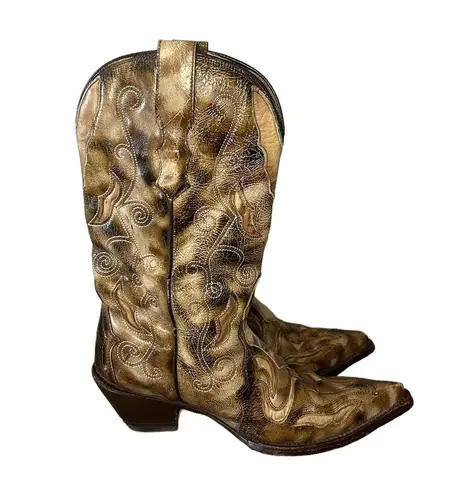 Corral Boots Inlay Pointed Toe Western Boots Sz 6M Made in Mexico
