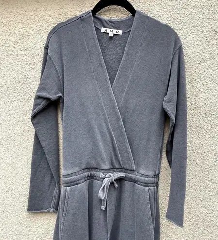 AMO Georgie Long Sleeve Crop Jumpsuit XS Gray