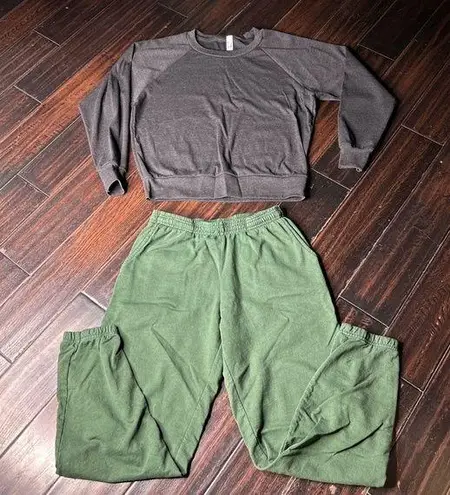 Los Angeles Apparel Terry cotton drawstring sweatpants & long sleeve sweatshirt