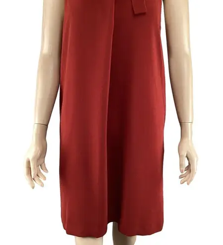 Theory  Espere Dress Size 2 NWT Admiral Tie Neck A-Line Red