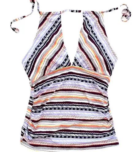 Anne cole  Stormy Seas Printed Keyhole Tankini Top