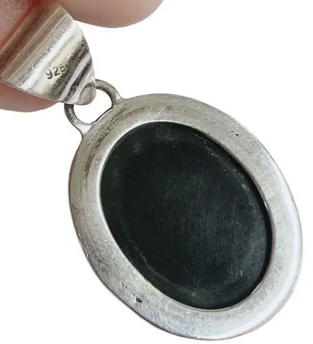 Onyx  925 Sterling Silver Statement Bold Pendant