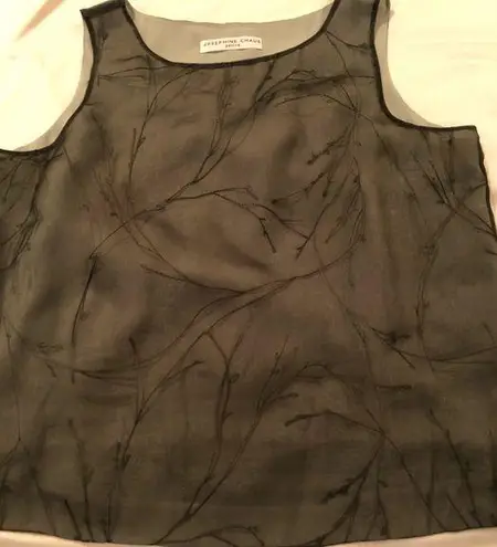 Josephine Chaus Sleeveless Blouse Top {sheer overlay} medium petite size