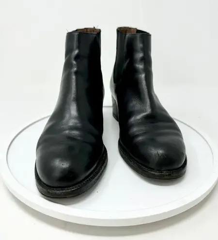 Fatte A Mano Women Black Leather Upper Slip on Ankle Booties Size 39 / US 8.5