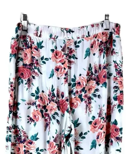 Cynthia Rowley Women’s Pajama Pants Wide Leg Drawstring Pockets Floral Size L