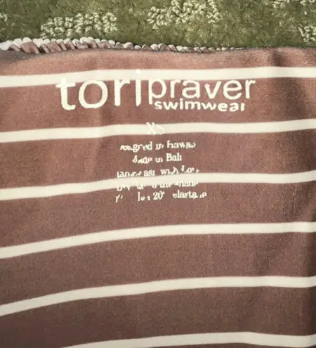 Tori Praver RARE Brown & Cream High Waisted Bikini Bottoms