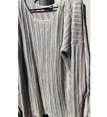 Vintage Cotton Forever Women's Sz Large Khaki Light Brown Long Sleeve Sweater Tan