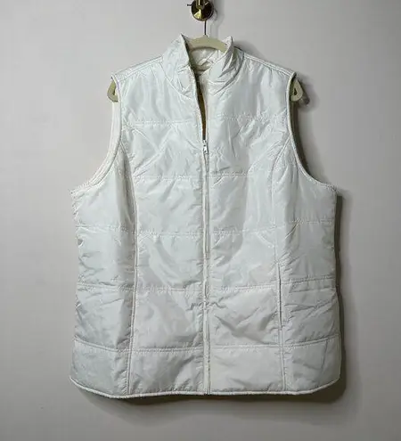 Woman Within  Cream Lightweight Full Zip Puffer Vest Women's 18/20