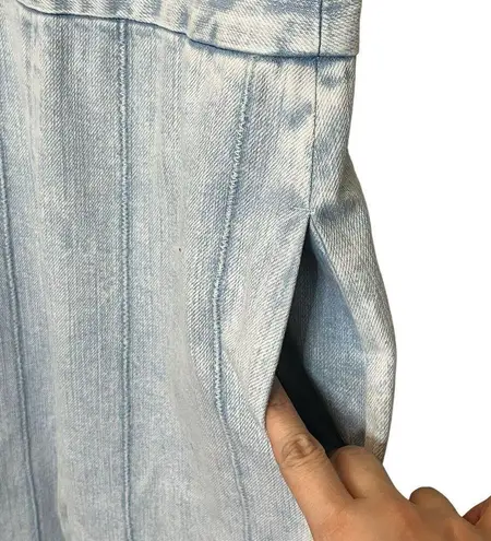 Adam Lippes  Denim Jumpsuit Sleeveless Light Blue Acid Wash Womens Size 2