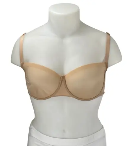 SKIMS No Show Unlined Balconette Tan Adjustable Underwire Push Up Bra Top 36D