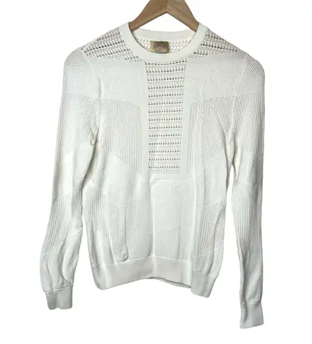Torn By Ronny Kobo White Knit Sweater Top Size S
