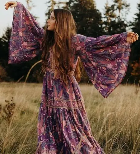 Spell & the Gypsy Collective Bianca Boho Maxi Lavender Wisteria Dress Purple Size XS