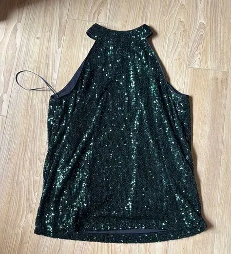 Cable & Gauge Emerald Green Sequin Sleeveless Tank Top