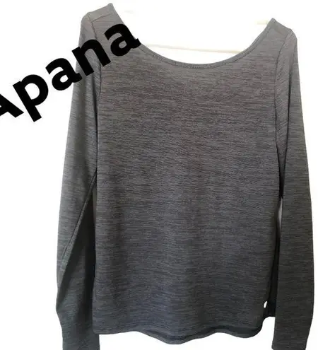 Apana Long Sleeve Strappy Back Top Gray M