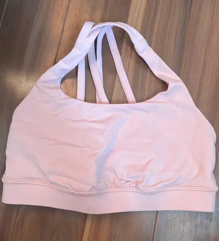 Lululemon Energy Bra Long Line Light Pink Size 4