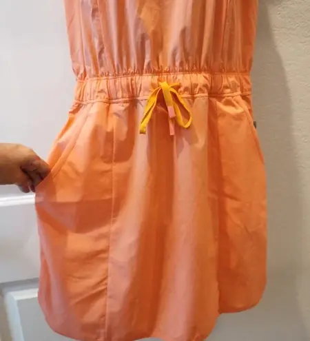 Ocean Coast Orange Active Lightweight Dress Medium Sleeveless Drawstring