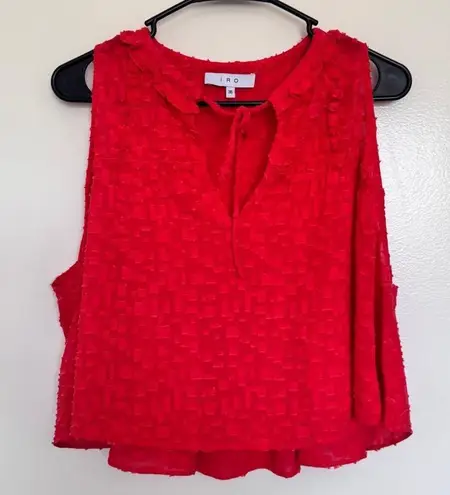 IRO Ragnhild Swing Textured Babydoll Tank in Red/Orange Size 6 / 36