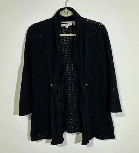 Pria Women Black Cardigan S Crochet open net.