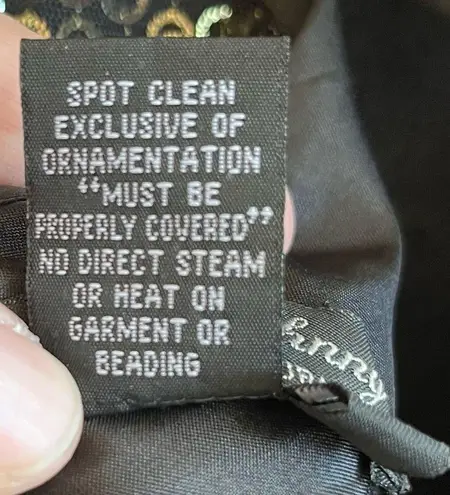 Dave and Johnny by Laura Ryner Dress Black Sequin Skirt Exposed Back Sz 11/12 EUC