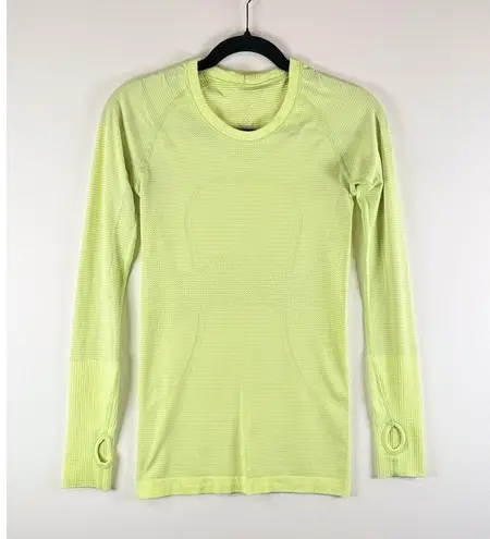 Lululemon Womens Shirt Green Swiftly Tech Long Sleeve Crew Neck Running Size 4