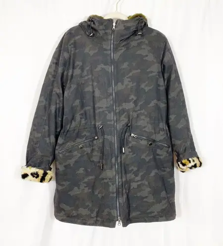 DL1961  Phoebe Reversible Parka Jacket Coat Fur Camo Camouflage Hooded Kindred