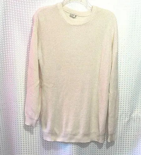  Women's Sweater High Low Cream Color Size M Long Sleeve Cotton On - Image 1