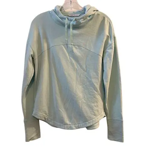 DSG Women's Cowl Neck Pullover Hoodie Green Blue Long Sleeve Size S Casual